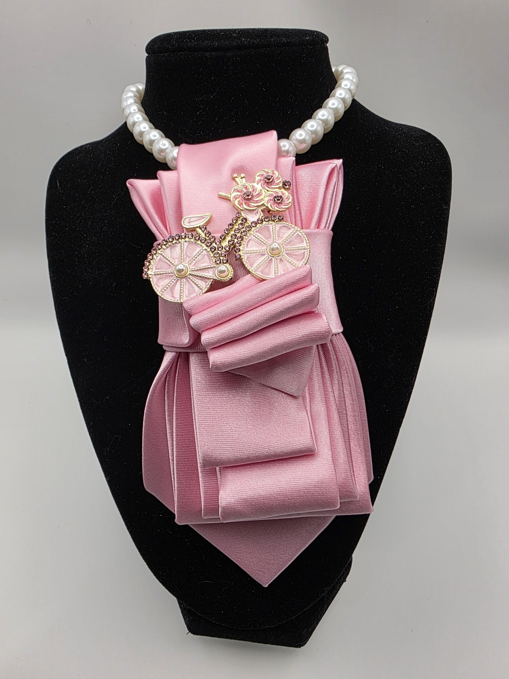 Tie Necklace | Pink Satin